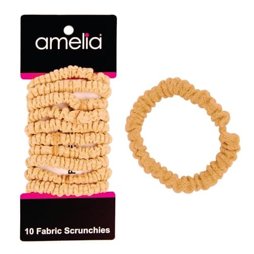 Amelia Beauty 10-Pack Pastels Ribbed Scrunchies – Strong Hold, No-Snag, All Hair Types!