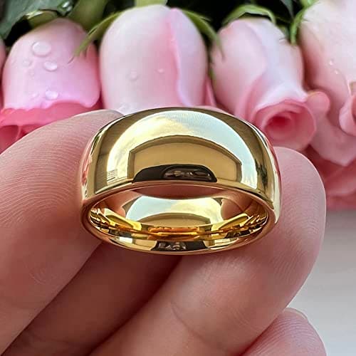 TUTISS 3mm-10mm Silver/Gold Tungsten Rings for Men & Women