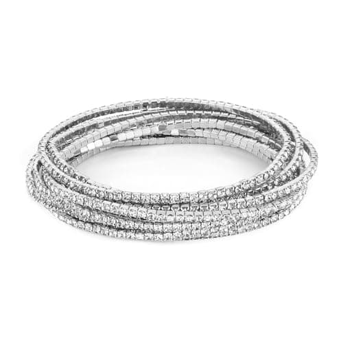 HZMAN Dainty 14K Gold Plated Stretch Bracelet Set for Women