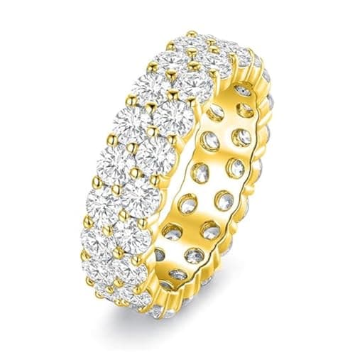 18K Gold Plated Round Cubic Zirconia Band Ring for Men & Women