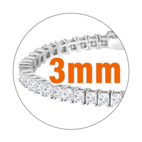 KRKC&CO 2/3/4mm Sterling Silver Tennis Bracelets, 14k Gold/White Gold Plated, Iced Out CZ
