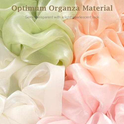 Refined title: Organza Hair Scrunchies for Women and Girls - 5 Pack