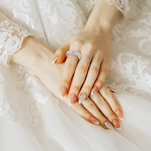 Eternity Ring for Women, 925 Sterling Silver, Cubic Zirconia Jewelry Box Packed
