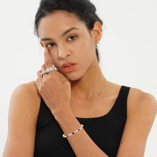 YOSZO Classic 14K Gold Plated Diamond Silver Chain Bracelet