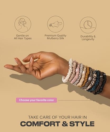 SUNDAYSILKS™ Luxurious Mulberry Silk Scrunchies for Women & Girls | No-Slip, Silky Hair Ties [1 Pack]