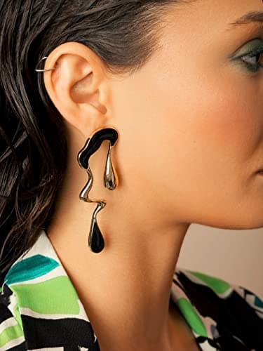 VINTY Melting Liquid Asymmetrical Earrings for Women