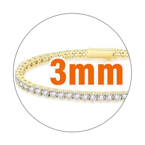 KRKC&CO Iced Out 5A CZ 3/4mm Tennis Bracelet 14k Gold/White Gold