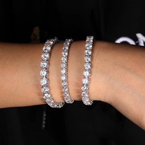 Gemsme 7.0mm 18K Gold Plated Cubic Zirconia Tennis Bracelet