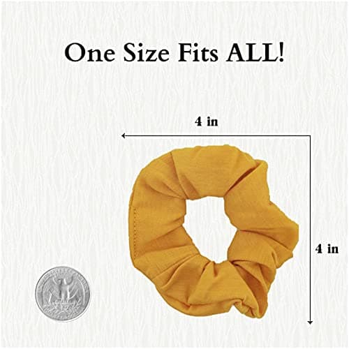 Mustard Solid Scrunchie Hair Ties Set of 2