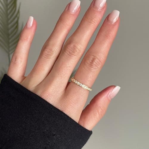 JINEAR 18K Gold Plated CZ Eternity Ring for Women
