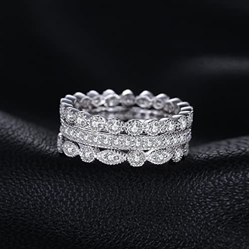 JewelryPalace 14K Gold Plated 925 Sterling Silver Cubic Zirconia Promise Rings for Women