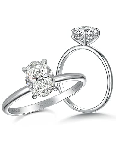 SilverNana Sterling Silver Moissanite Promise Ring for Her D Color VVS1