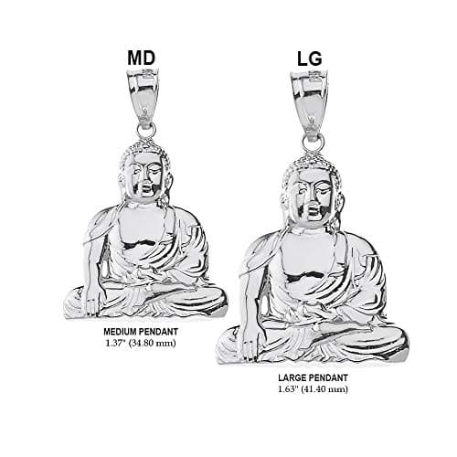 Claddagh Gold 925 Sterling Silver Buddhist Meditation Zen Buddha Pendant Necklace