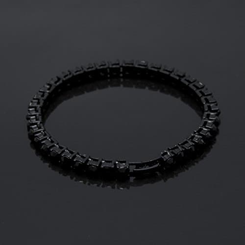 AAA Cubic Zirconia Hip Hop Bling Silver Plated 14K Gold Tone Tennis Chain Bracelet