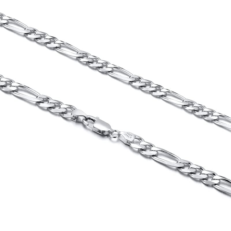 Refined title: Michooyel Sterling Silver 5mm Figaro Chain Necklace for Men and Women