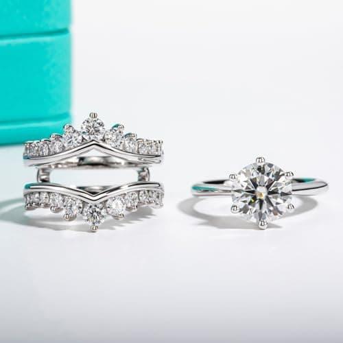 Sure, here's a refined and simplified version of the original title:

AnuClub Moissanite Bridal Set 4.52cttw (3CT Center Stone) D Color VVS1 Sterling Silver Ring with Certificate
