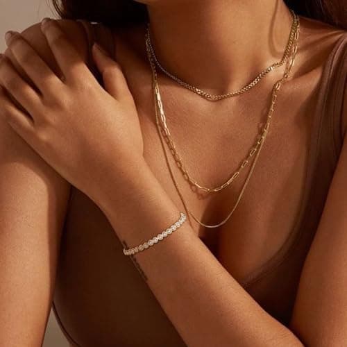 FANZE Classic Women's 14K Gold-Plated 3-5MM CZ Tennis Bracelet