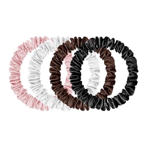 Mulberry Silk No-Damage Scrunchies for Curly Hair, 3 Pack