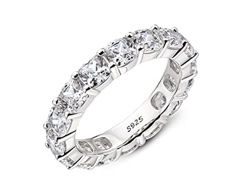 Eternity Ring for Women, 925 Sterling Silver, Cubic Zirconia Jewelry Box Packed