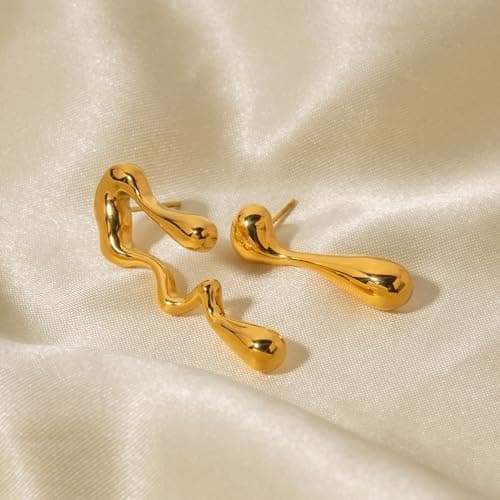 INNERDIVA Gold Hypoallergenic Abstract Geometric Boho Earrings