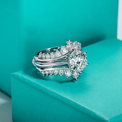 Sure, here's a refined and simplified version of the original title:

AnuClub Moissanite Bridal Set 4.52cttw (3CT Center Stone) D Color VVS1 Sterling Silver Ring with Certificate