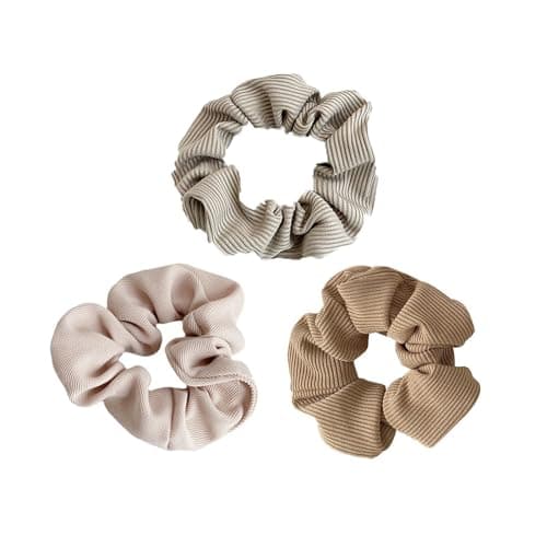 Morandi Silk Satin Scrunchies Set - 3Pcs Hair Holders for Women