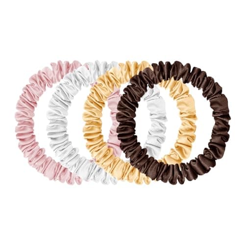 Mulberry Silk No-Damage Scrunchies for Curly Hair, 3 Pack