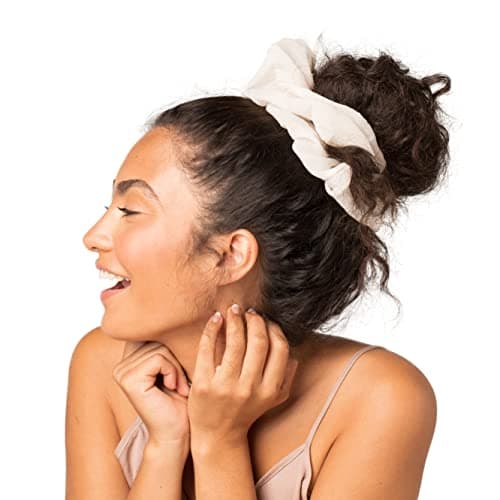Kitsch Chiffon Dinner Scrunchie for Thick Hair - Cream
