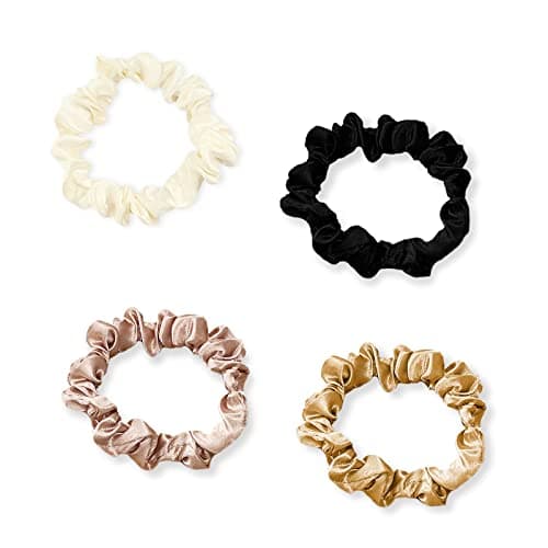 Satin Hair Scrunchies Set, 4Pcs Silk Ponytail Holders for Women Girls
