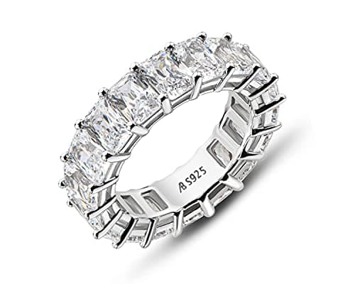 Eternity Ring for Women, 925 Sterling Silver, Cubic Zirconia Jewelry Box Packed