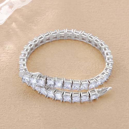 KRKC&CO 2/3/4mm Sterling Silver Tennis Bracelets, 14k Gold/White Gold Plated, Iced Out CZ