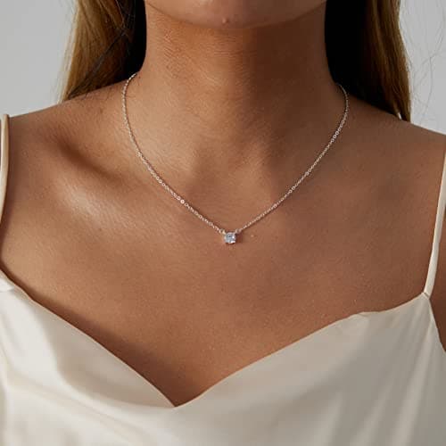 MIDEEO CZ Diamond Layered Pendant Necklace for Women