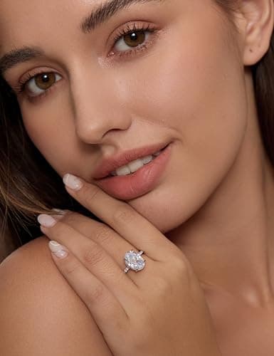 Michooyel 4.0ct Oval Cut Women's Engagement Ring