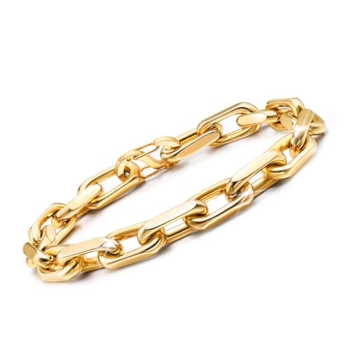 VNOX Men's Diamond-Cut Paperclip Bracelet Trends in Chunky Stainless Steel Jewelry