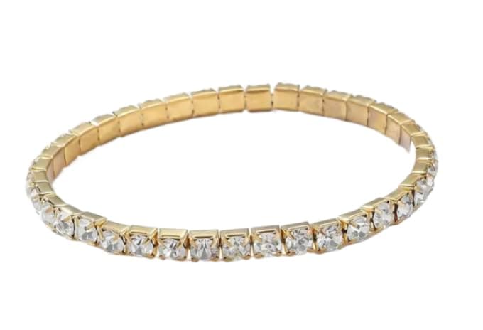 SUPAC Gold Tennis Bracelet, Luxury Shiny Simulated Diamond Jewelry