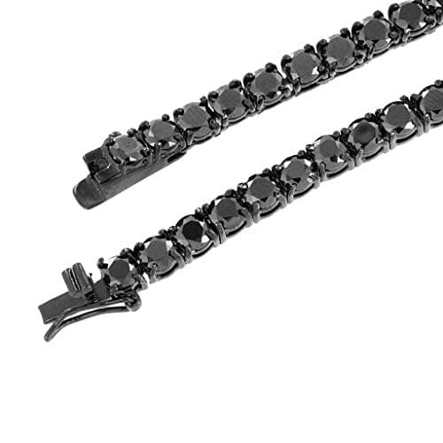 Bling Bling NY Men's Black Round Cut Cubic Zirconia Cross Pendant Necklace 16-24 inches