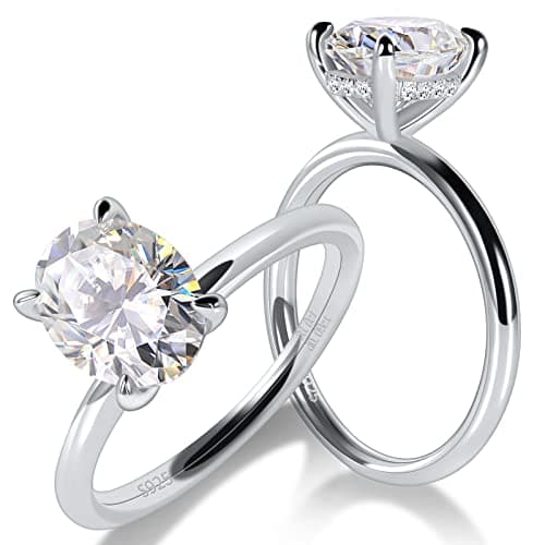 Ladylike Solitaire Moissanite Engagement Ring 1/1.5/2/3CT D Color VVS1 Wedding Ring for Her