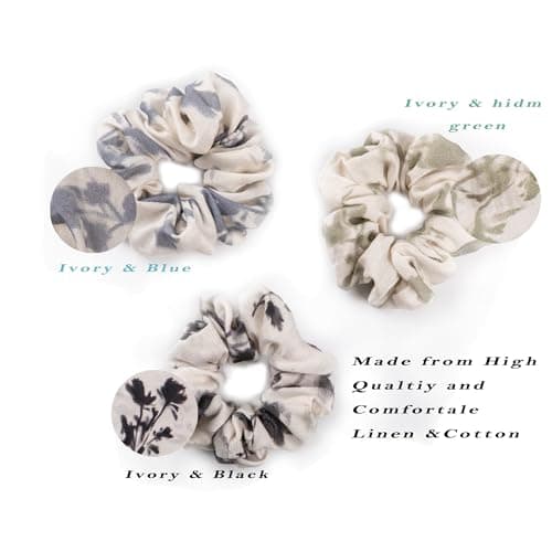 Chinoiserie Ink Style Oversized Hair Scrunchies Set