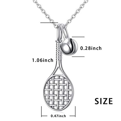 DAOCHONG S925 Sterling Silver Tennis Racket Pendant Necklace Gift