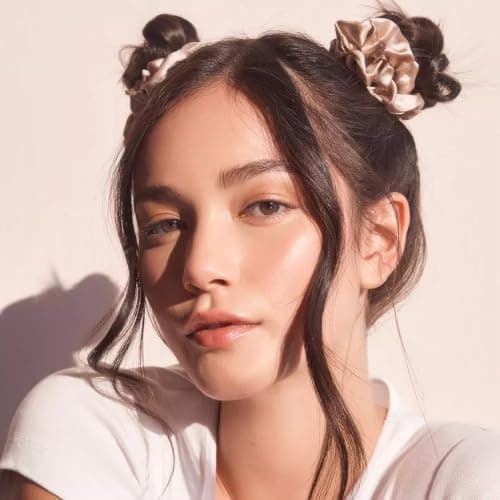 Neutral Scrubchy Silk Scrunchies for Women & Girls Ponytail Holder Pack