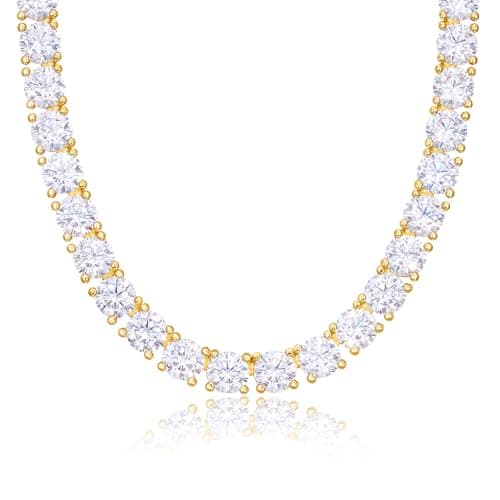 KissYan 14K Gold/Silver Plated Diamond-Style Choker for Men & Women