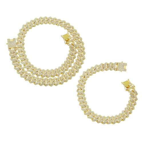 Jacruces Mens Silver Cuban Link Chain Necklace Hip Hop Jewelry