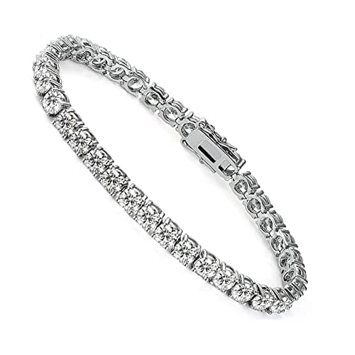 MDFUN Cubic Zirconia Bracelet 18K Gold Plated 6-8.5 inches