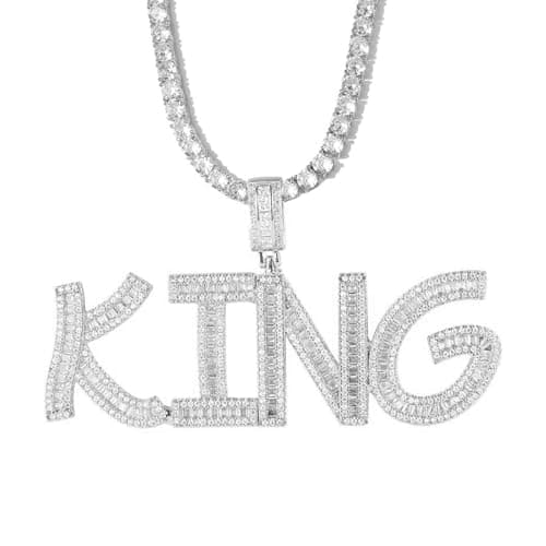 3UMeter Diamond Iced Out Custom Name Chain Necklace for Men & Women