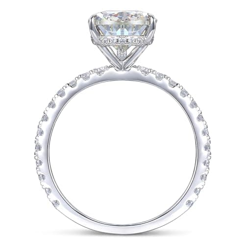 CGSRING 14K White Gold 3 Carat Pear Cut Moissanite Engagement Ring