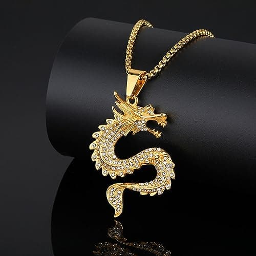 Premium Stainless Steel Dragon Pendant Necklace for Hip Hop Enthusiasts