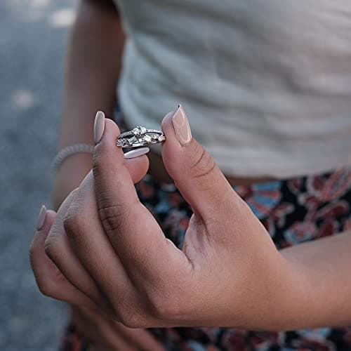 BLOSSOM & HUE .925 Sterling Silver Baguette CZ Half Eternity Ring
