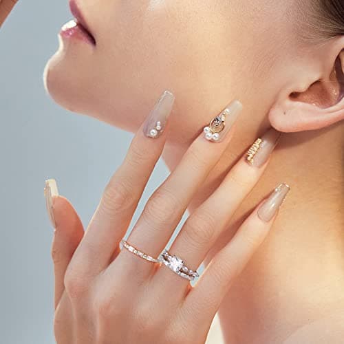 Moosea Lab-Grown Moissanite Stackable Rings for Women