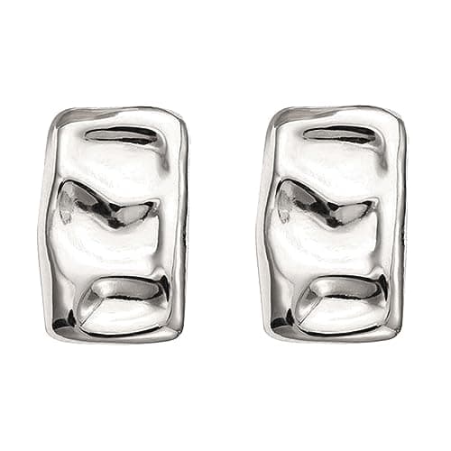 SeryNow Chunky Gold Rectangle Stud Earrings for Women