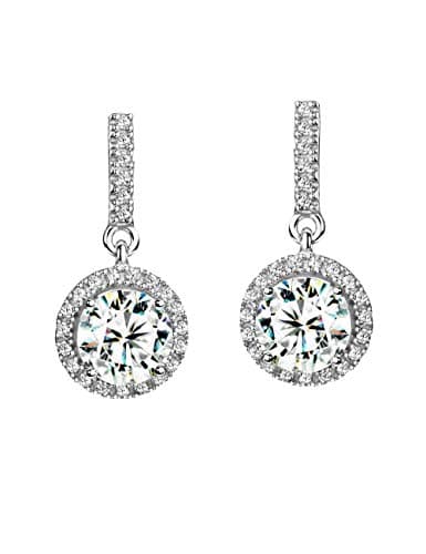 Refined and simplified title: Michooyel S925 Halo Diamond Bridal Drop Earrings